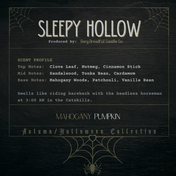 Sleepy Hollow Crackling Wooden Wick Candle: Mahogany Pumpkin Scent - Picture 2 of 10